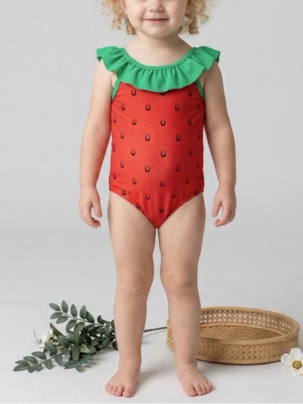Starting Out Toddler Girls Strawberry One-Piece Swimsuit
